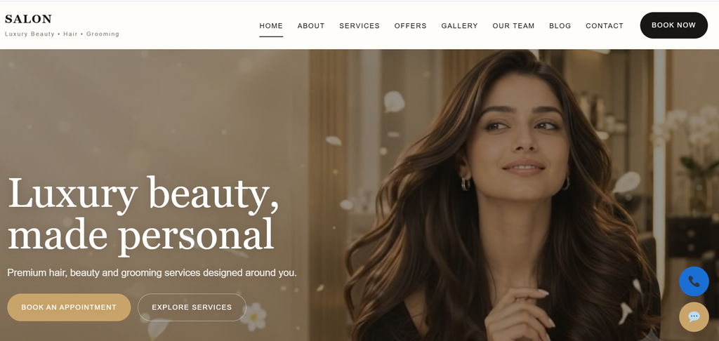 Salon Website Design Demo for Beauty Businesses